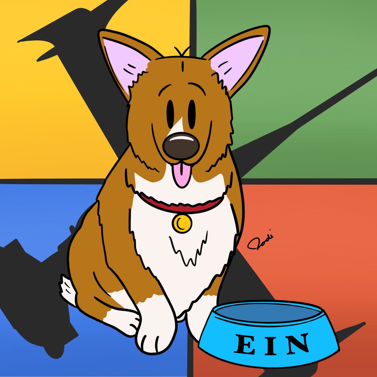 Happy Friday! Here's Ein from Cowboy Bebop! 🐶
#fanartfriday #fanart #ein #eincowboybebop #cowboybebop #swordfish #spike #corgi #anime