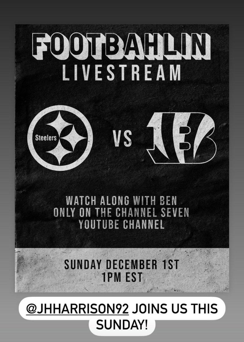 "Footbahlin' with Ben Roethlisberger" with <a href="/jharrison9292/">James Harrison</a> this Sunday: