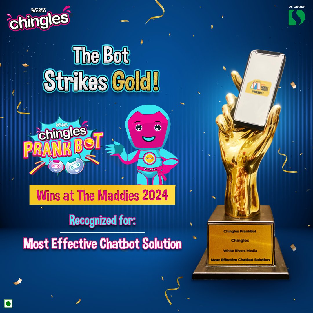ChinglesGums's tweet photo. We're thrilled to announce that our beloved PrankBot has secured a win at The Maddies 2024! ๐
We thank all our fans and friends who made us achieve this significant milestone. Let the pranking continue...
#Chingles #ChinglesGum
#ChinglesMaxi #Maddies2024 #Chatbot #Prankbot https://t.co/xxUVarkVI8