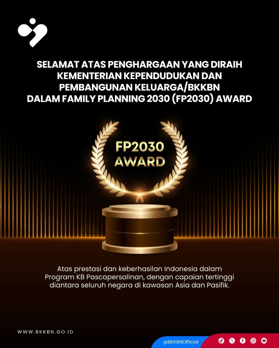 Kak Min ada kabar baik loh, Sobat!

Kementerian Kependudukan dan Pembangunan Keluarga/BKKBN (Kemendukbangga) berhasil mendapat penghargaan dalam acara Family Planning 2030 (FP2030) Award. #indonesiaemas #presiden #kemendukbangga #bkkbn #wihaji
