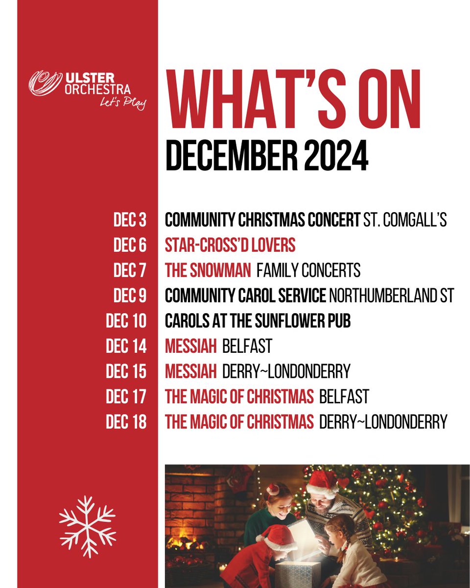 It's December, and between now and the holidays we have more music for you than you can fit in an overstuffed Christmas stocking. 🎄

From this Friday's passion-filled season concert, Star-Cross'd Lovers, to free community Christmas events, our ever-popular annual performances of