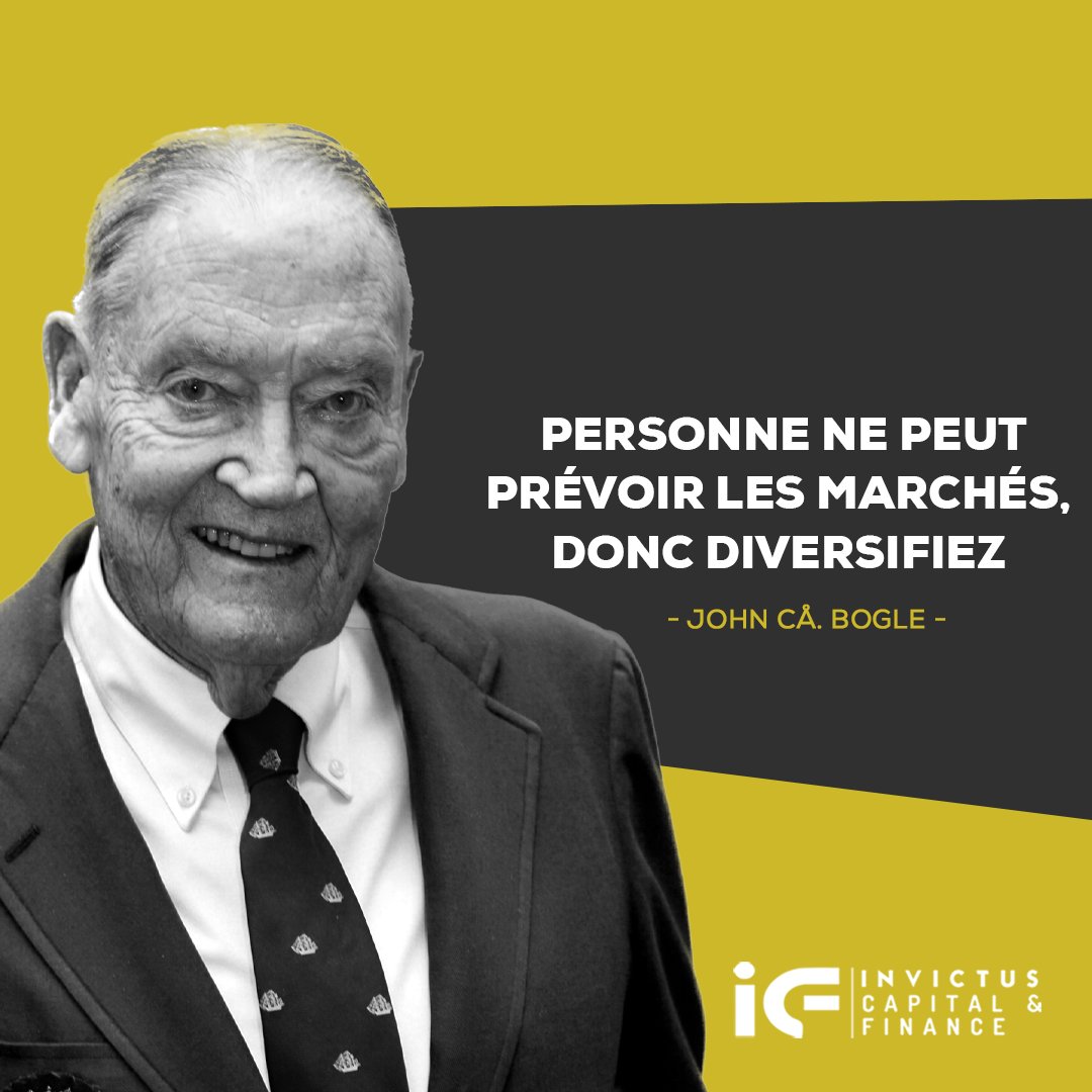 invictus_capfin's tweet photo. 📉🔍 "Personne ne peut prévoir les marchés, donc diversifiez." - John C. Bogle
💡La diversité dans vos investissements est essentielle pour gérer les risques et optimiser les rendements.
#InvictusCapital #Investissement #Diversification #Finance #JohnCBogle #GestionDesRisques https://t.co/U9TAsohmlC