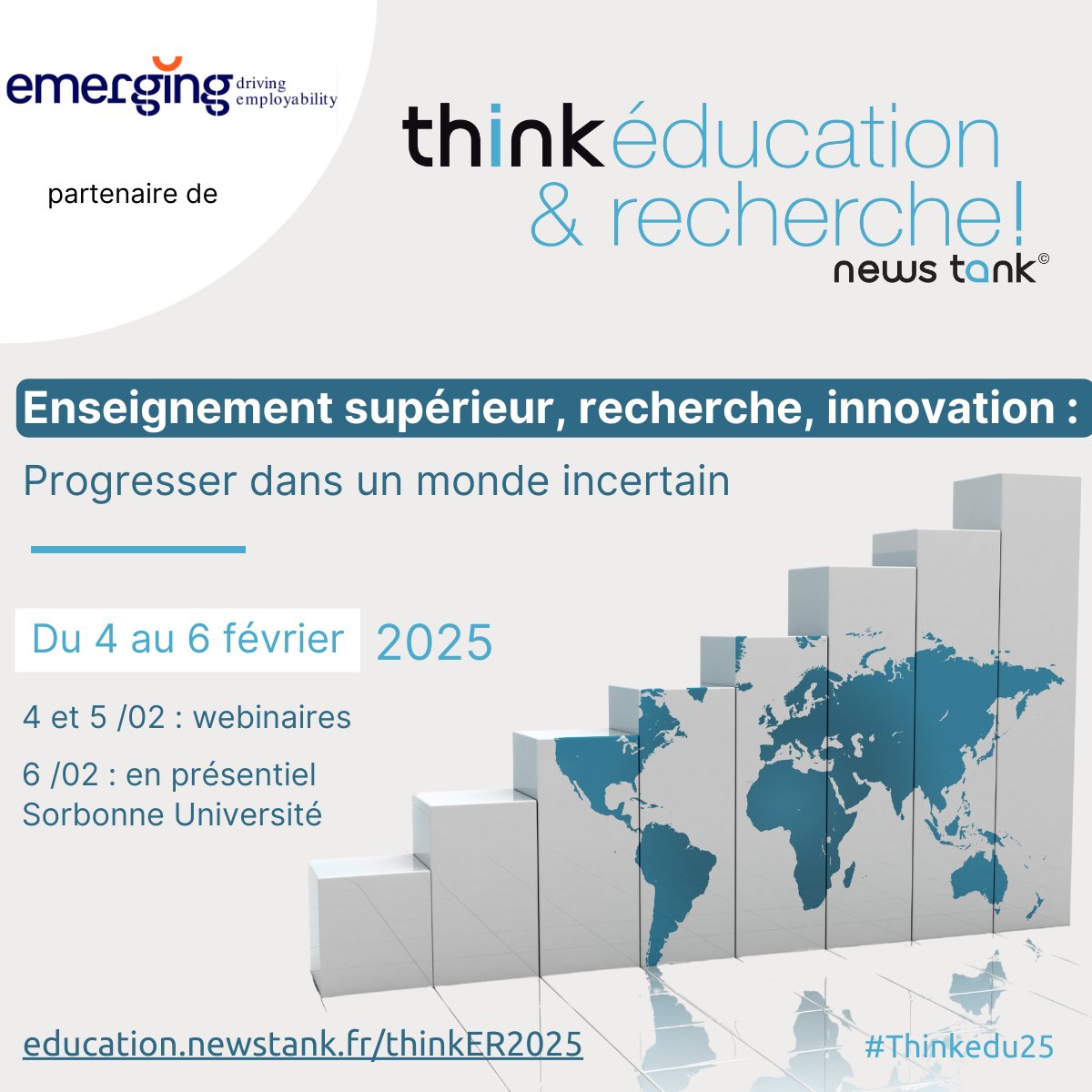 Emerging (@emerginglab) on Twitter photo Le thème de cette 10e édition : 'Enseignement supérieur, Recherche, Innovation : Progresser dans un monde incertain'
👉 Programme et inscription sur : lnkd.in/ecF8mjrA
<a href="/NewsTankEduc/">News Tank éducation et recherche</a> #Thinkedu25 Le thème de cette 10e édition : 'Enseignement supérieur, Recherche, Innovation : Progresser dans un monde incertain'
👉 Programme et inscription sur : lnkd.in/ecF8mjrA
<a href="/NewsTankEduc/">News Tank éducation et recherche</a> #Thinkedu25