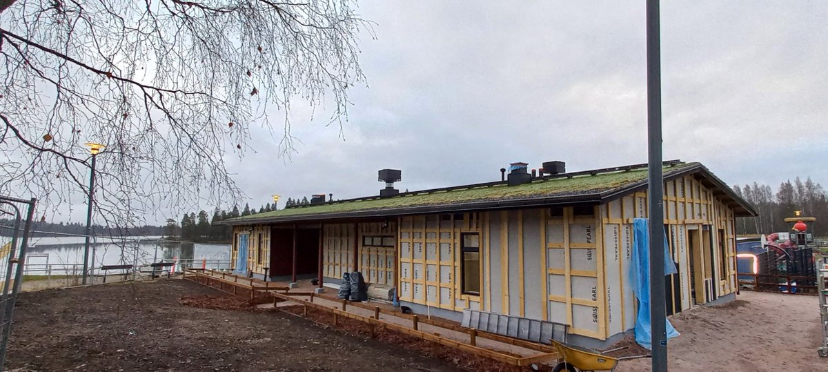 Oittaan uimarannan uudet pukutilat valmistuvat aikataulussa tammikuussa. 🌞 #EspooRakentaa  #Oittaa