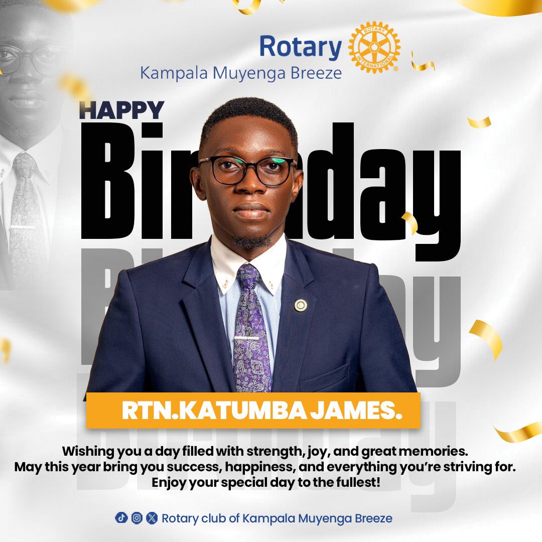 MuyengaBreeze's tweet image. The Rotary Club of Kampala Muyenga Breeze would like to wish Rtn. Katumba James a joyous happy Birthday 🎉 

#Breezers
#CowBoyClub