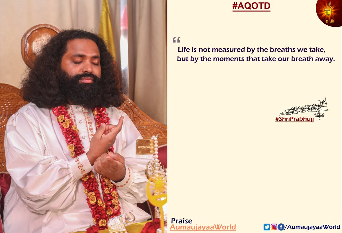 aumaujayaaworld's tweet photo. Aumaujayaa Quote of the Day  
#AQOTD #ShriPrabhuji #spmaestro #Aumaujayaaworld #AumaujayaQuotes #Inspiredlives #Souljourney #Inspirationalquote #bestquoteoftheday #bhfyp #lifequotes #DestinyofSoul #MAHAAGURUBlessings #SoulEnlightenment #grace #Consciousness #SoulAnthem #Aumaujaya https://t.co/Ej9os6Mi9B