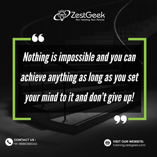 ZGTraining's tweet photo. 💡 Nothing is impossible with the right mindset and guidance!

At Zestgeek Technologies, we empower students to turn dreams into reality with expert-led 6-month training in PHP, Digital Marketing, Software Testing, and more. 🌟 

#NothingIsImpossible #ZestgeekTechnologies https://t.co/Ar6FQFBo8c