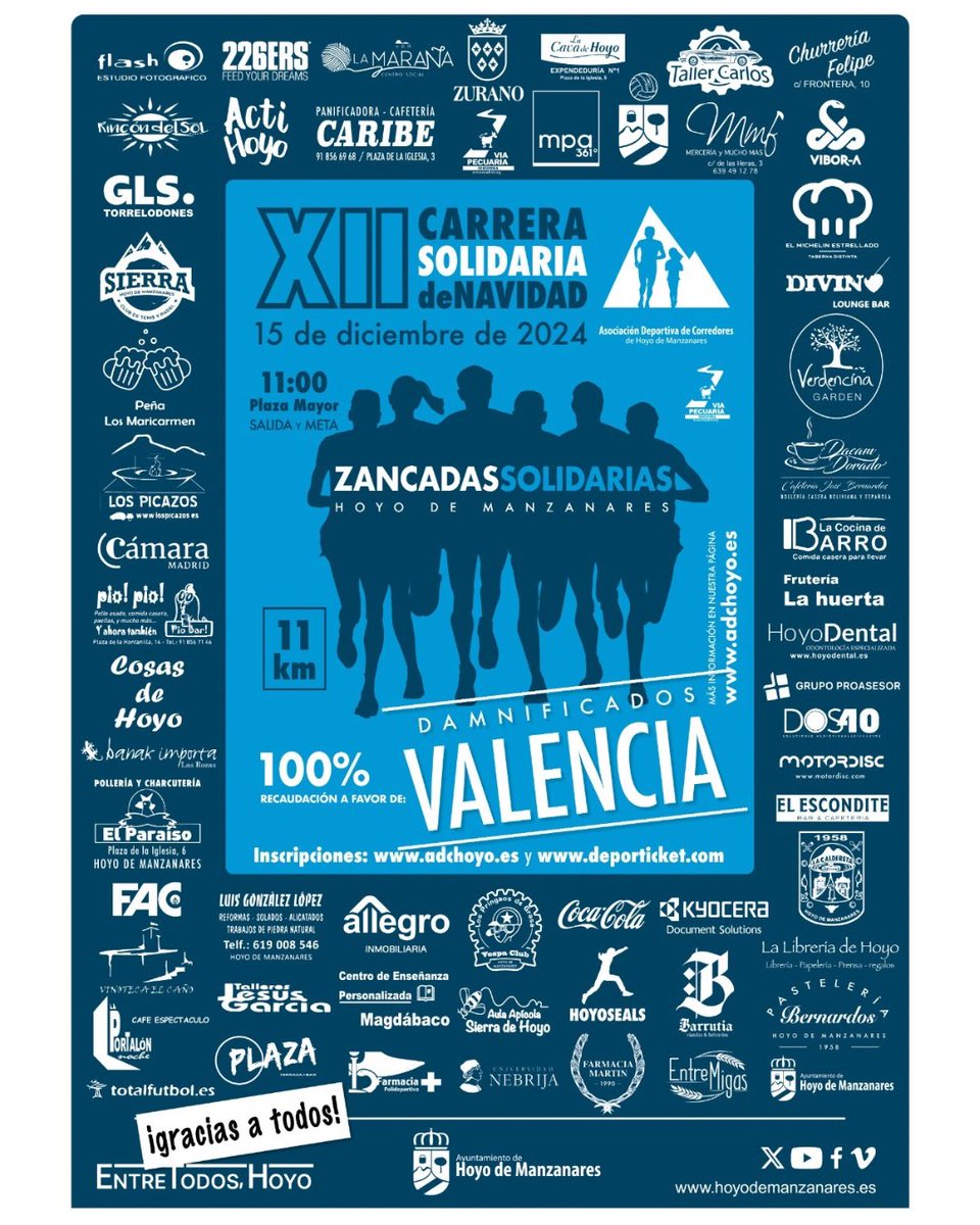 ¡Ya está abierta la inscripción para la XII Carrera Solidaria de Navidad en Hoyo de Manzanares! 🎽 Participa el 15 de diciembre y ayuda a los damnificados de Valencia. Allegro Inmobiliaria, orgulloso patrocinador del evento.