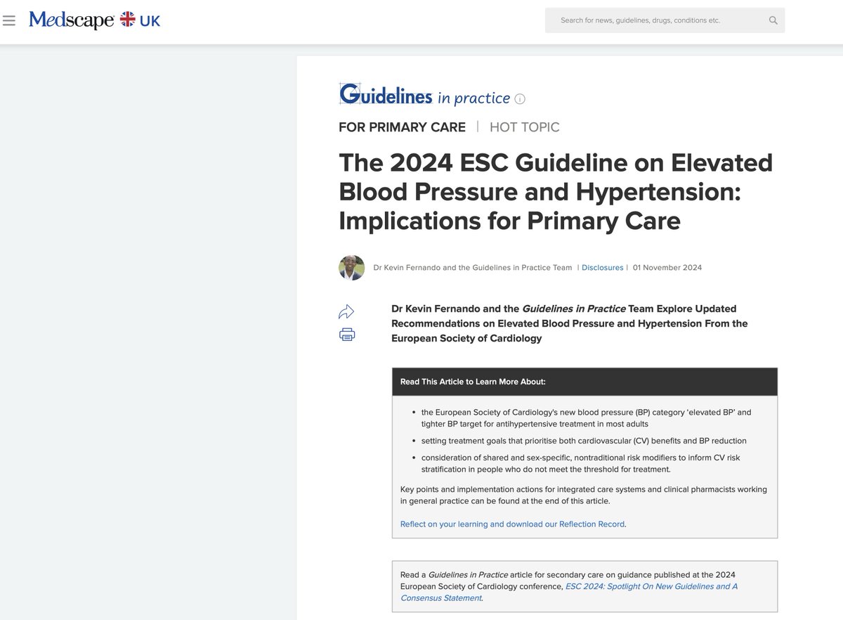 Kevin Fernando (@drkevinfernando) on Twitter photo Here's my latest <a href="/GinP_Medscape/">Guidelines in Practice from Medscape</a> article, co-authored with the Guideline's team, covering key take-home messages & implications for primary care from the recently updated <a href="/escardio/">European Society of Cardiology</a> hypertension guideline
medscape.co.uk/viewarticle/20… Here's my latest <a href="/GinP_Medscape/">Guidelines in Practice from Medscape</a> article, co-authored with the Guideline's team, covering key take-home messages & implications for primary care from the recently updated <a href="/escardio/">European Society of Cardiology</a> hypertension guideline
medscape.co.uk/viewarticle/20…