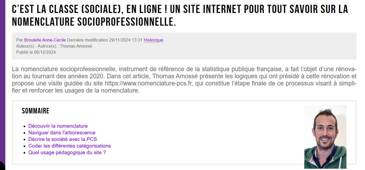 SES-ENS (@ses_ens) on Twitter photo 🏫Comment utiliser la nouvelle nomenclature des #PCS en classe ?
▶️Un article de Thomas Amossé pour comprendre la dernière rénovation et découvrir le site Internet dédié, à retrouver sur <a href="/ses_ens/">SES-ENS</a>
👉ses.ens-lyon.fr/articles/c2019…
#SES
<a href="/_APSES_/">L'APSES quitte X | Rdv sur @apses.bsky.social</a>
<a href="/eduscol_SES/">éduscol SES</a>
<a href="/InseeFr/">Insee</a>
<a href="/des_ens/">Département des sciences sociales - ENS de Lyon</a> 🏫Comment utiliser la nouvelle nomenclature des #PCS en classe ?
▶️Un article de Thomas Amossé pour comprendre la dernière rénovation et découvrir le site Internet dédié, à retrouver sur <a href="/ses_ens/">SES-ENS</a>
👉ses.ens-lyon.fr/articles/c2019…
#SES
<a href="/_APSES_/">L'APSES quitte X | Rdv sur @apses.bsky.social</a>
<a href="/eduscol_SES/">éduscol SES</a>
<a href="/InseeFr/">Insee</a>
<a href="/des_ens/">Département des sciences sociales - ENS de Lyon</a>