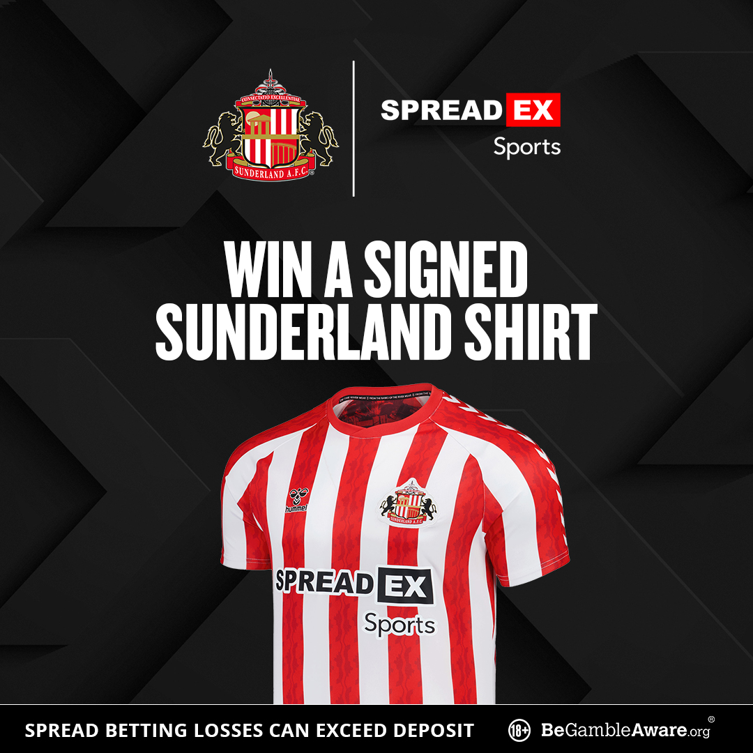 Spreadex Sports (@spreadexsport) on Twitter photo We are giving you the chance to win a signed <a href="/SunderlandAFC/">Sunderland AFC</a> shirt!👕🖋️
For the chance to win🥇:
1⃣ Follow us , Repost this post & Tag a mate with the minute you think Sunderland will score their first goal 🆚 Sheffield United!⏲️⚽️
2⃣ Enter your details in the entry form below⤵️ We are giving you the chance to win a signed <a href="/SunderlandAFC/">Sunderland AFC</a> shirt!👕🖋️
For the chance to win🥇:
1⃣ Follow us , Repost this post & Tag a mate with the minute you think Sunderland will score their first goal 🆚 Sheffield United!⏲️⚽️
2⃣ Enter your details in the entry form below⤵️