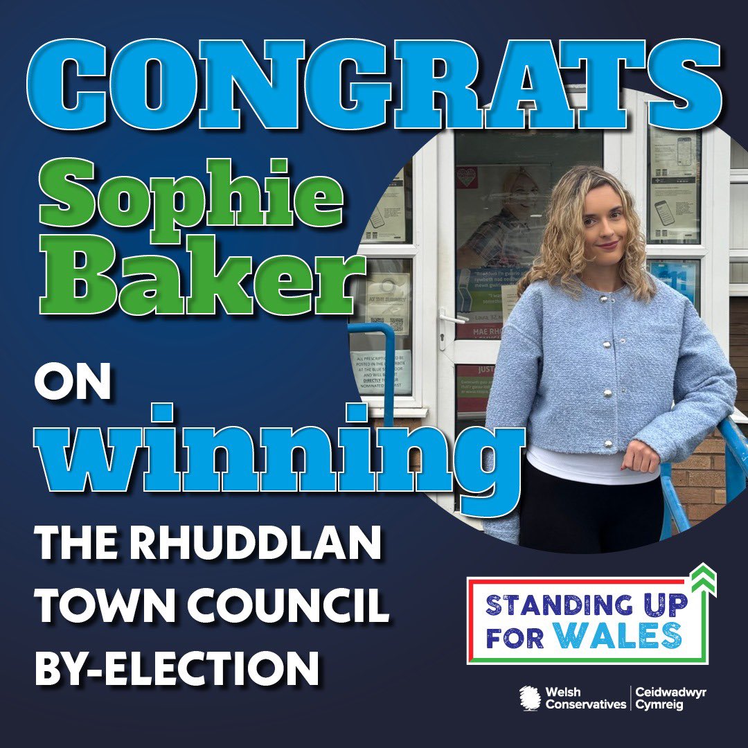 Andrew RT Davies (@andrewrtdavies) on Twitter photo Fantastic <a href="/WelshConserv/">Welsh Conservatives 🏴</a> win in Rhyl last night 💪
Congratulations Sophie, I’ve no doubts you’ll make a great councillor 👏🗳️ Fantastic <a href="/WelshConserv/">Welsh Conservatives 🏴</a> win in Rhyl last night 💪
Congratulations Sophie, I’ve no doubts you’ll make a great councillor 👏🗳️