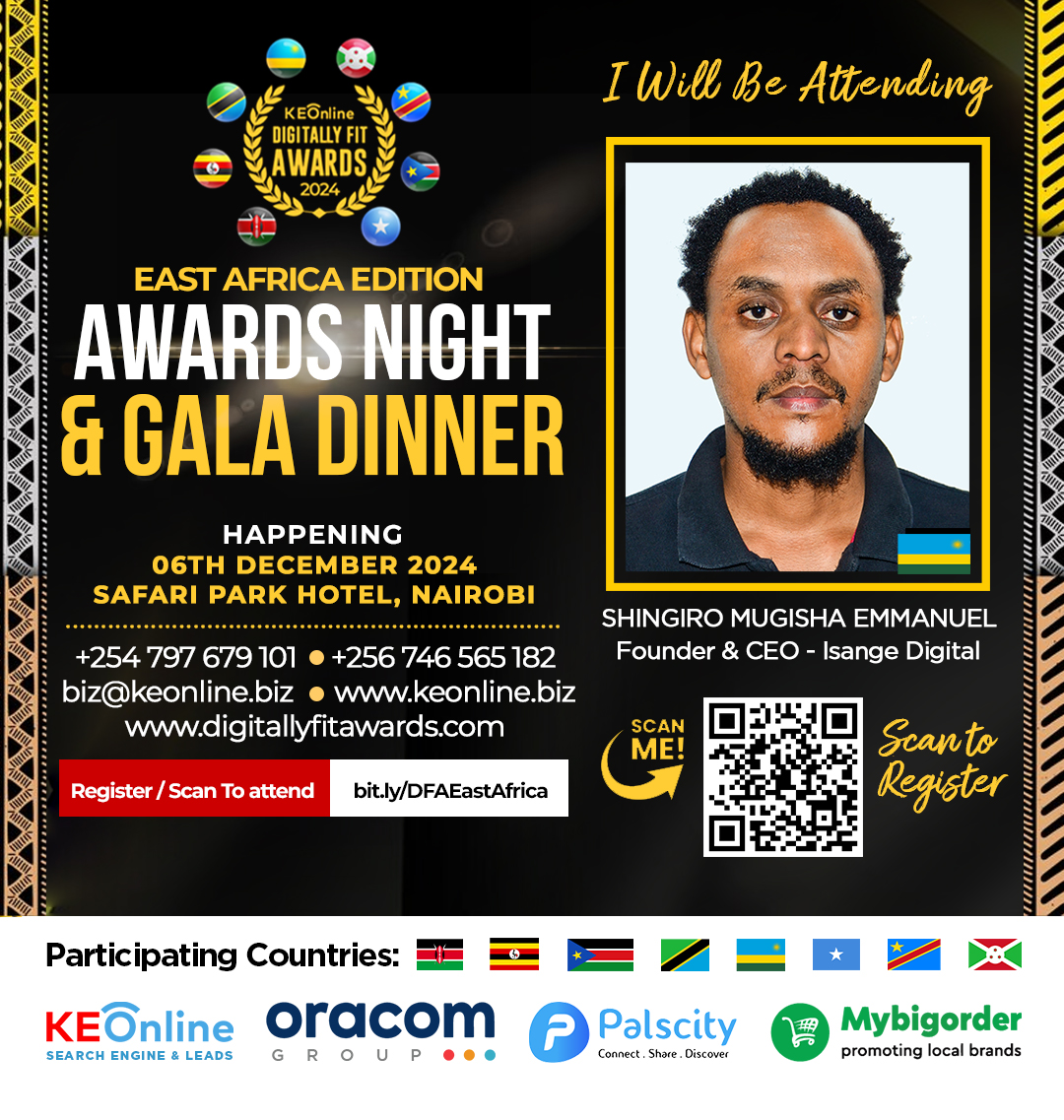 Githui_Mumbi's tweet photo. Next week, all roads lead to Safari Park Hotel! It’s the DIGITALLY FIT AWARDS East Africa edition, 6th December. Register here: https://t.co/e4LN1xBQCz designs here: https://t.co/XOLc4kWdVx.
#DigitallyFitAwardsEastAfrica
  Going East Africa https://t.co/aJVEuXXEsJ