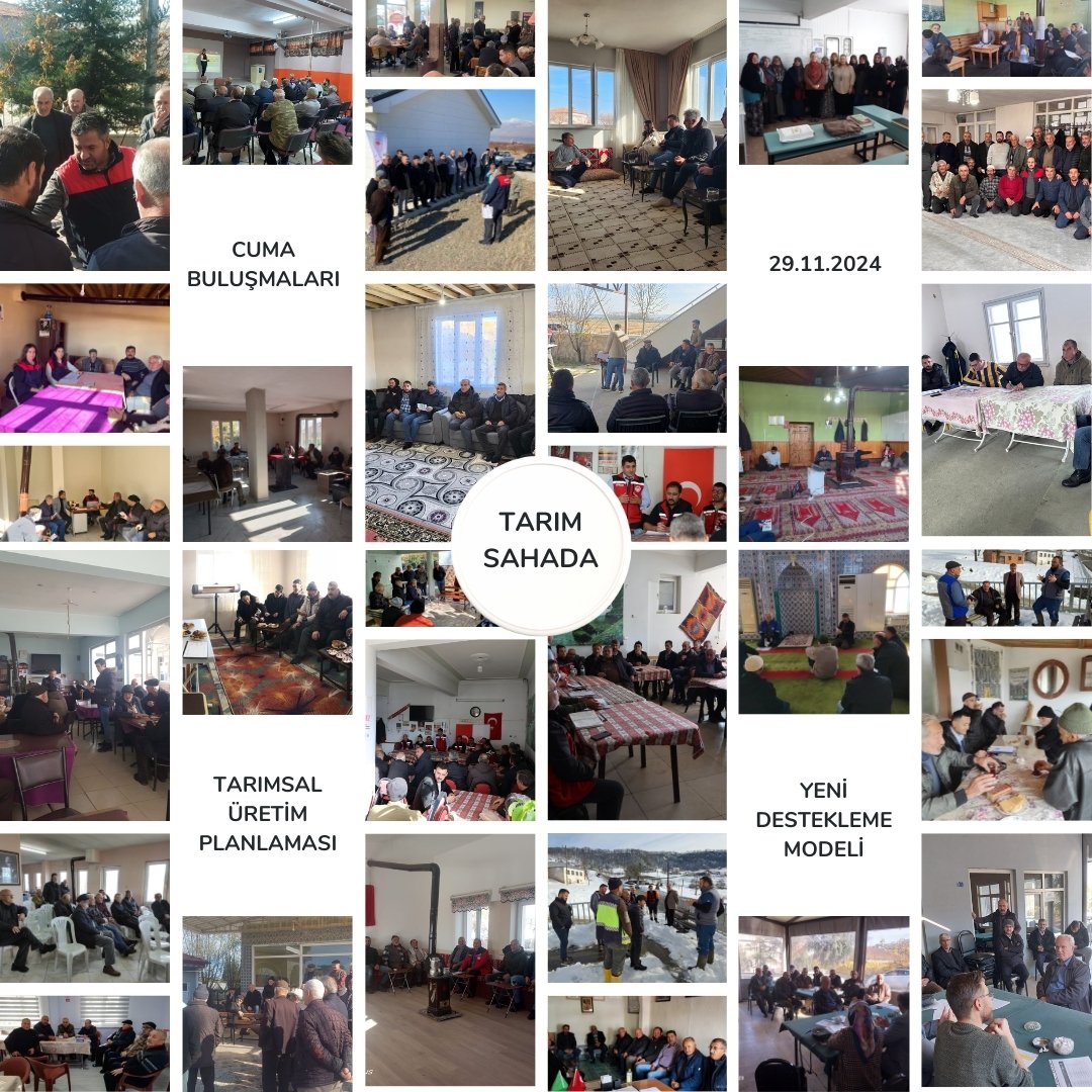 📍#TarımSahada
6️⃣. Buluşma

"Cuma Buluşmaları" kapsamında “Tarımsal Üretim Planlaması” ve “Yeni Destekleme Modeli”ni 81 il, 922 ilçe ve aynı anda binlerce köyde anlatmaya; üreticilerimizin yanında olmaya devam ediyoruz.

<a href="/TCTarim/">T.C. Tarım ve Orman Bakanlığı</a>
<a href="/ibrahimyumakli/">İbrahim Yumaklı</a>
<a href="/ahmtbgc/">Ahmet Bağcı</a>
@oyildiz3806