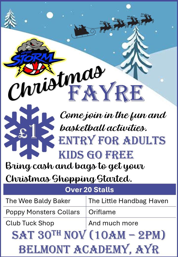 All welcome - Christmas Fayre tomorrow 30th November from 10am to 2pm at Belmont Academy 
♥️🌩️🏀