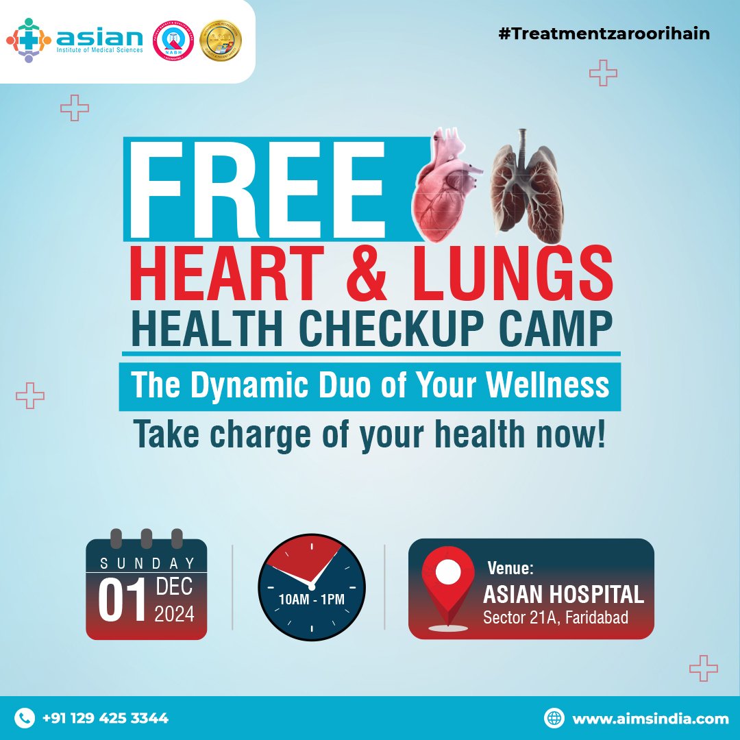 Help Uttarakhand Group (@bharat24588032) on Twitter photo #Faridabad
#Freehealthcamp
FREE Heart & Lung Health Checkup Camp
Date: 1 Dec 2024
Time: 10 AM - 1 PM
Venue: Asian Hospital, Sector 21A, #Faridabad
<a href="/rishi7_roy/">Rishi Roy</a>
<a href="/thesks24/">SKS (Malak of Bharat )</a>
<a href="/PrashantSahyog/">Prashant Krishna Gaur</a>
<a href="/PoojaThakur2907/">Pooja Thakur</a>
<a href="/ParulAggarwal04/">Parul Aggarwal</a>
<a href="/Samaachaar_r/">Social_Tea ЁЯЗоЁЯЗ│</a>
<a href="/Boondforlife/">Boond Foundation Official</a> #Faridabad
#Freehealthcamp
FREE Heart & Lung Health Checkup Camp
Date: 1 Dec 2024
Time: 10 AM - 1 PM
Venue: Asian Hospital, Sector 21A, #Faridabad
<a href="/rishi7_roy/">Rishi Roy</a>
<a href="/thesks24/">SKS (Malak of Bharat )</a>
<a href="/PrashantSahyog/">Prashant Krishna Gaur</a>
<a href="/PoojaThakur2907/">Pooja Thakur</a>
<a href="/ParulAggarwal04/">Parul Aggarwal</a>
<a href="/Samaachaar_r/">Social_Tea ЁЯЗоЁЯЗ│</a>
<a href="/Boondforlife/">Boond Foundation Official</a>