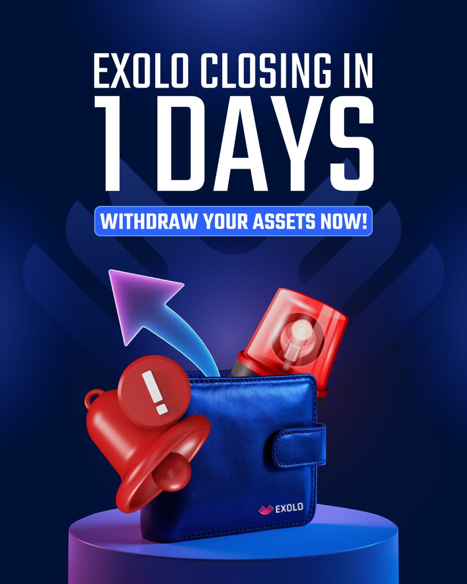 🚨EXOLO is Closing – Withdraw Your Assets Now🚨

We regret to inform you that EXOLO is closing operations.  

To ensure the security of your assets, please withdraw all funds from your account immediately.  
The withdrawal deadline is November 30, 2024, after which access to the