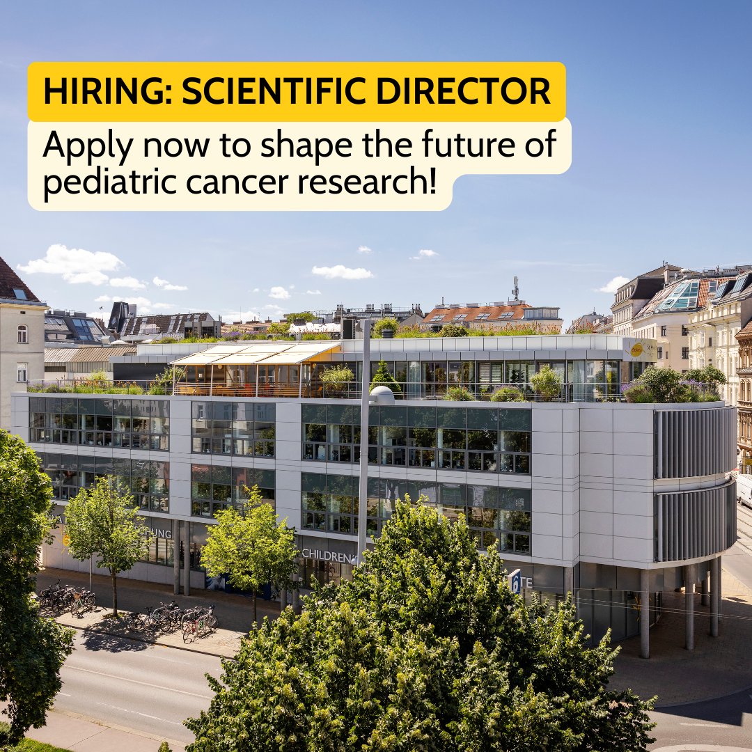 🚀 We’re hiring a Scientific Director! Lead with vision, drive innovation, and connect science with clinical care at St. Anna CCRI.
🌟Ready to shape the future of childhood cancer research? Apply here &gt;&gt;&gt; bit.ly/3B72w33