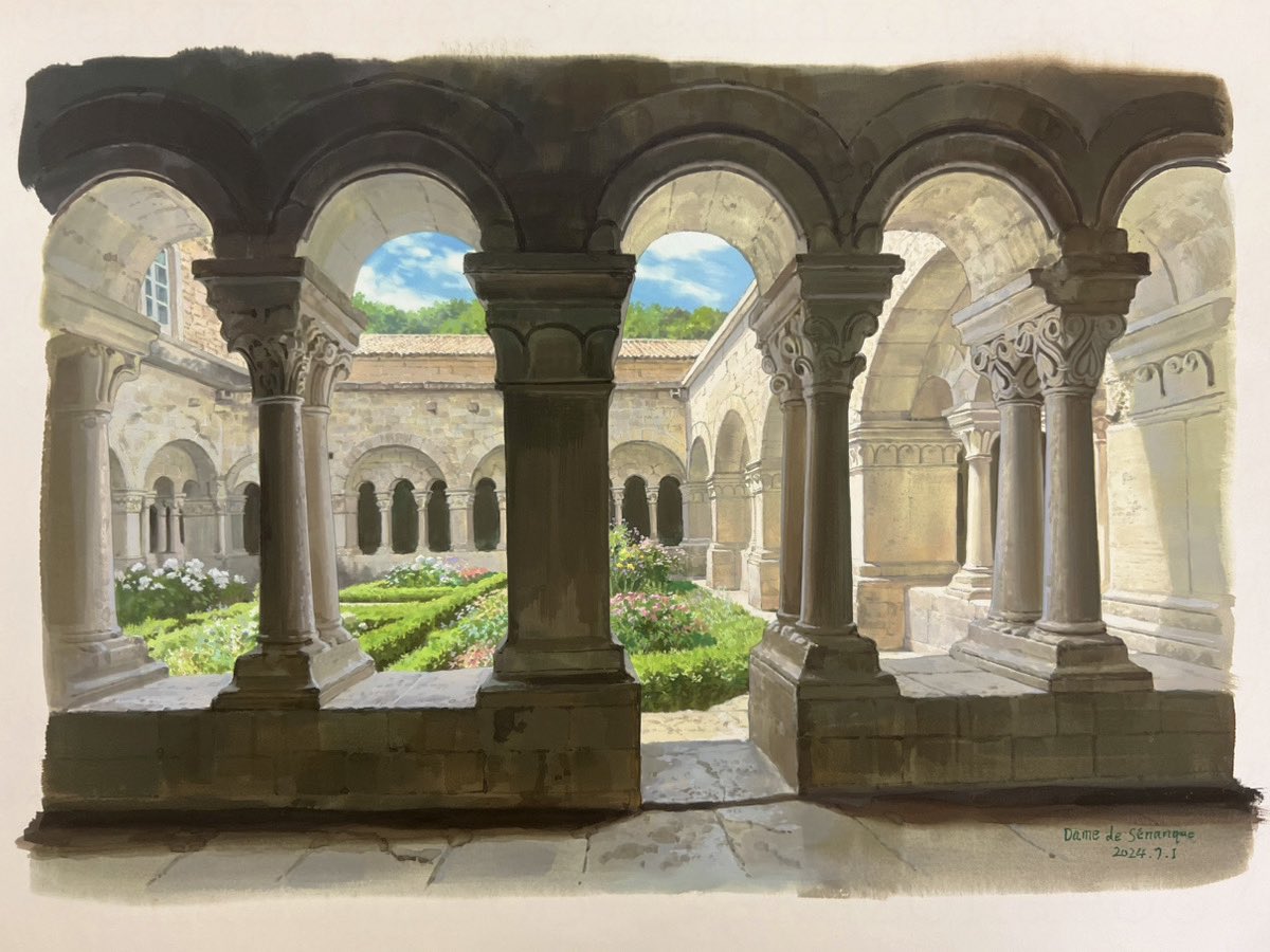 akazonae687's tweet image. セナンク修道院の回廊 ⛪️2024.8.16

un cloître roman, Abbaye Notre-Dame de Sénanque