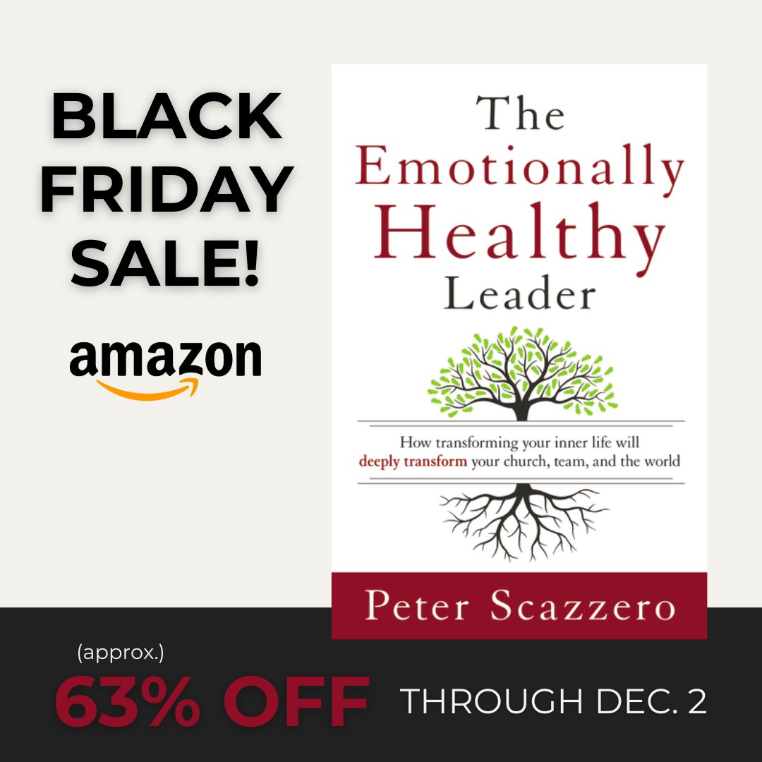 petescazzero's tweet photo. Black Friday Alert! 

My book, Emotionally Healthy Leader, is part of Amazon’s Black Friday/Cyber Monday sale! Get your holiday reading (or gifting) sorted with this great price—currently only $10.99. Deal ends on 12/2!

Link: https://t.co/vPbuDc85L3 https://t.co/oTHZhA5p7V