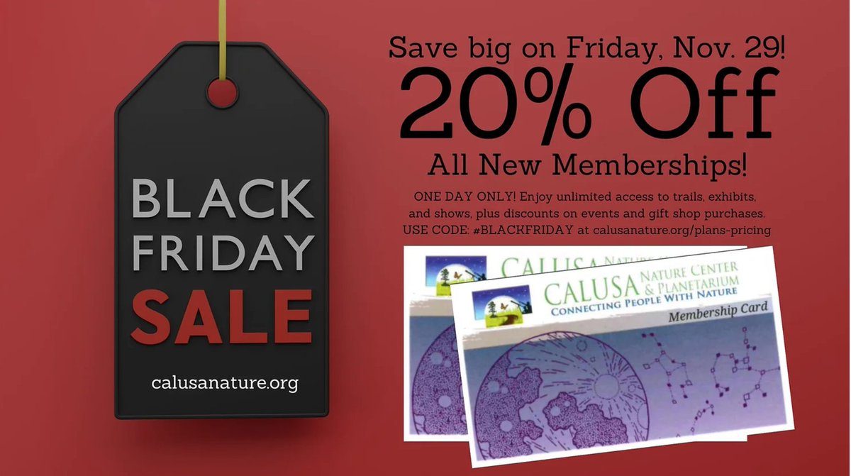 TODAY ONLY: For ONE DAY ONLY, you can save 20% on NEW memberships to Calusa Nature Center &amp; Planetarium! Sign up here: calusanature.org/post/calusa-na… 🎁 Give the gift of adventure, education, and conservation! #BlackFridayDeals #SaveNature #ExploreMore #GiftOfNature