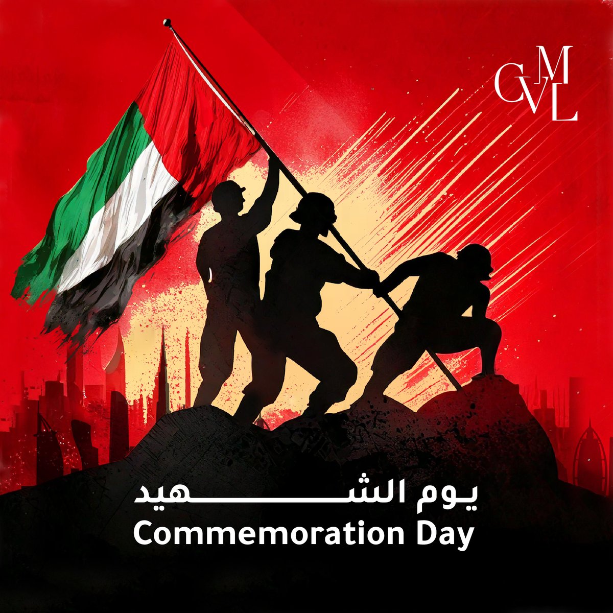 cvmlmea's tweet image. Today, we stand together in gratitude and solidarity, honoring the sacrifices of our nation’s heroes who dedicated their lives in service, holding our flag high.

#CVML #UAECommemorationDay #CommemorationDay #MartyrsDay #NationalHoliday #UAE