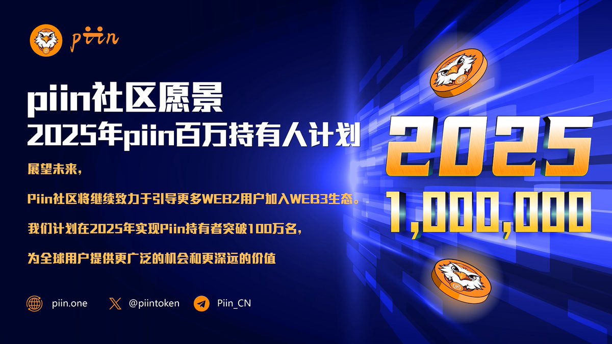 《piin社区发展史》
piin社区愿景：2025年piin拥有超过百万名持有者👊