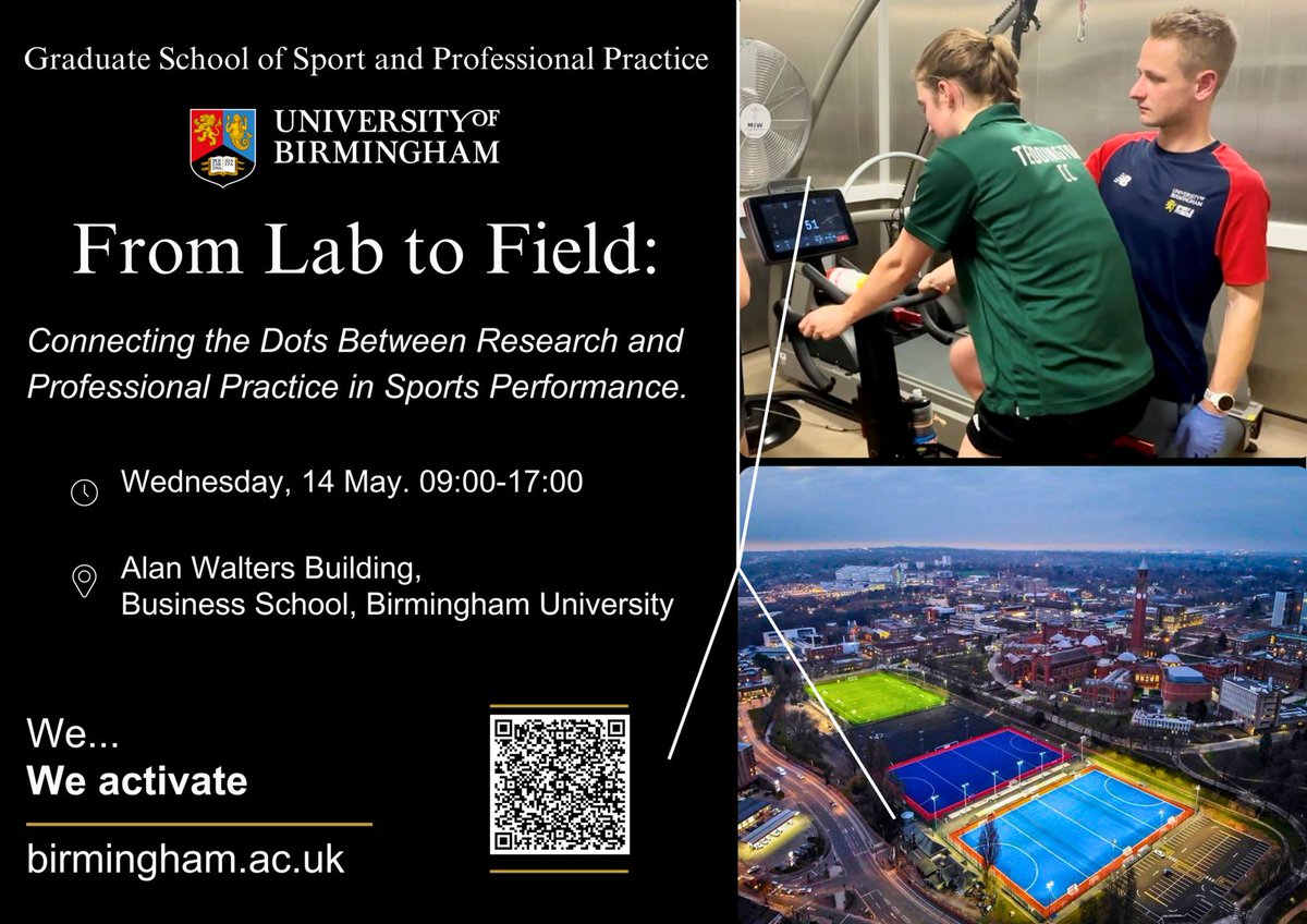 Caroline White (@carolinephysio) on Twitter photo Don't miss out on our symposium in May 2025, which will discuss the connection between research and professional practice in sports performance! Register your interest now, line up of speakers soon to be annouced! <a href="/unibirmingham/">Uni of Birmingham</a> <a href="/UBSportExR/">UBSportExR</a>
birmingham.ac.uk/university/col… Don't miss out on our symposium in May 2025, which will discuss the connection between research and professional practice in sports performance! Register your interest now, line up of speakers soon to be annouced! <a href="/unibirmingham/">Uni of Birmingham</a> <a href="/UBSportExR/">UBSportExR</a>
birmingham.ac.uk/university/col…