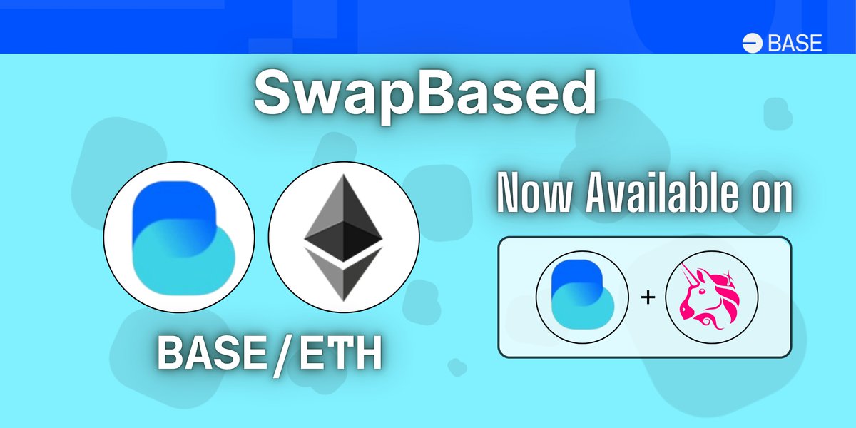 swap_based's tweet image. It's time to expand SwapBased's reach!
$BASE Trading is now live on @Uniswap as well as #SwapBased!
In 2024:
• 📈 $BASE became deflationary;
• 🏦 $BASE ETH Liquidity had a 1000% growth
• 🔥 13B $BASE burned through the Buyback&Burn program, worth around $170,000