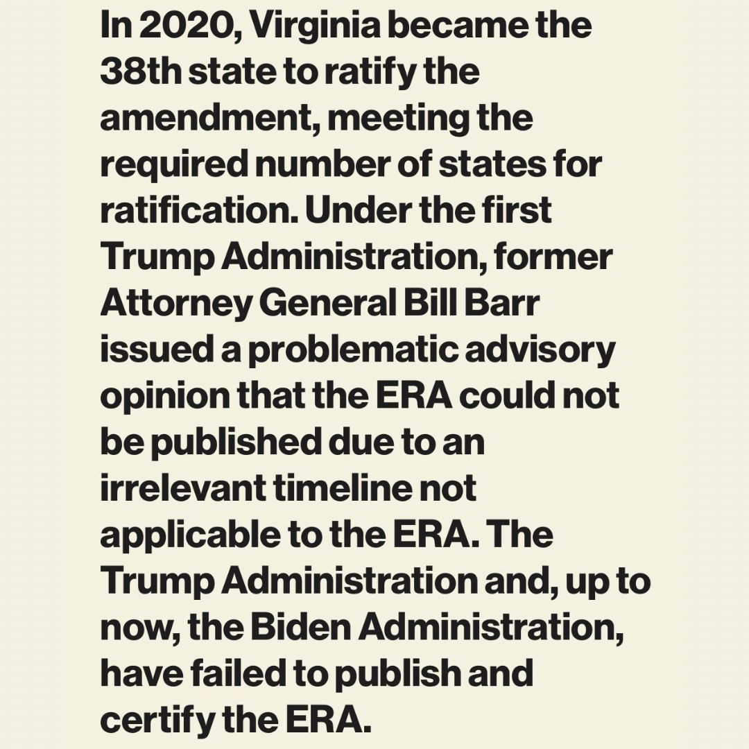 It’s time to publish the Equal Rights Amendment and Biden can do it before he leaves office.  Here’s where it stands.

#eranow #equalrights #takebackchristianity