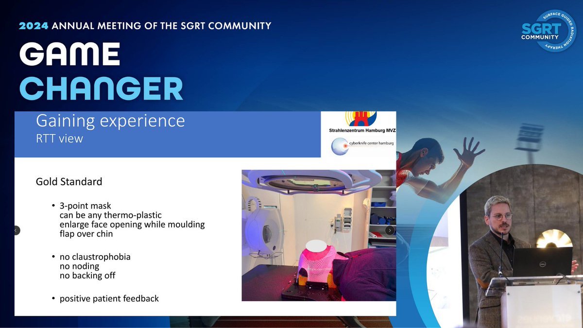 SGRTCommunity's tweet image. Rayk Nachtigall, Medical Physicist, shared how #SGRT enhances patient comfort &amp;amp; improves setup accuracy, supporting the adoption of maskless treatments. AlignRT's high positional accuracy has made this approach the gold standard at Strahlenzentrum Hamburg MVZ.

#SGRTEurope2024