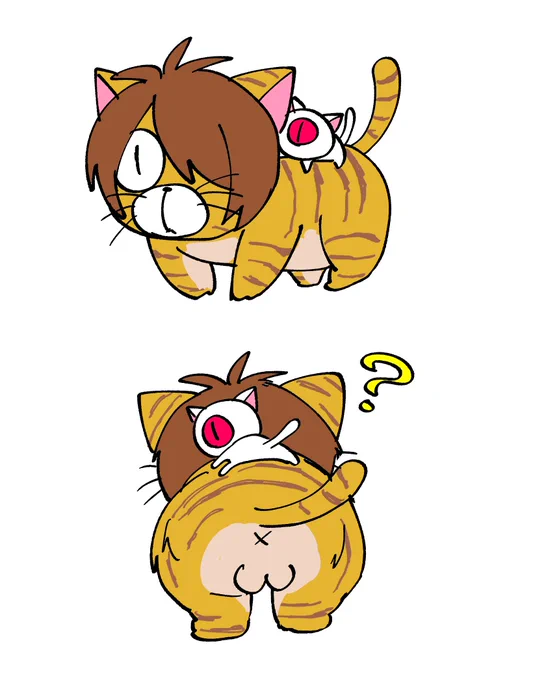 コアラの親子みたいな猫化父子 
