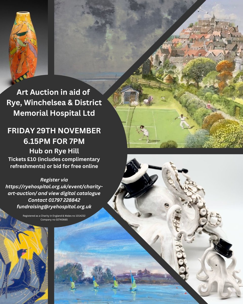 BREAKING NEWS ... There is a last minute addition for sale at our Charity Art Auction this evening - the original painting of this year's Christmas card design.  If you're a Richard Adams fan then come along to snap it up!  Doors open at 6.15pm