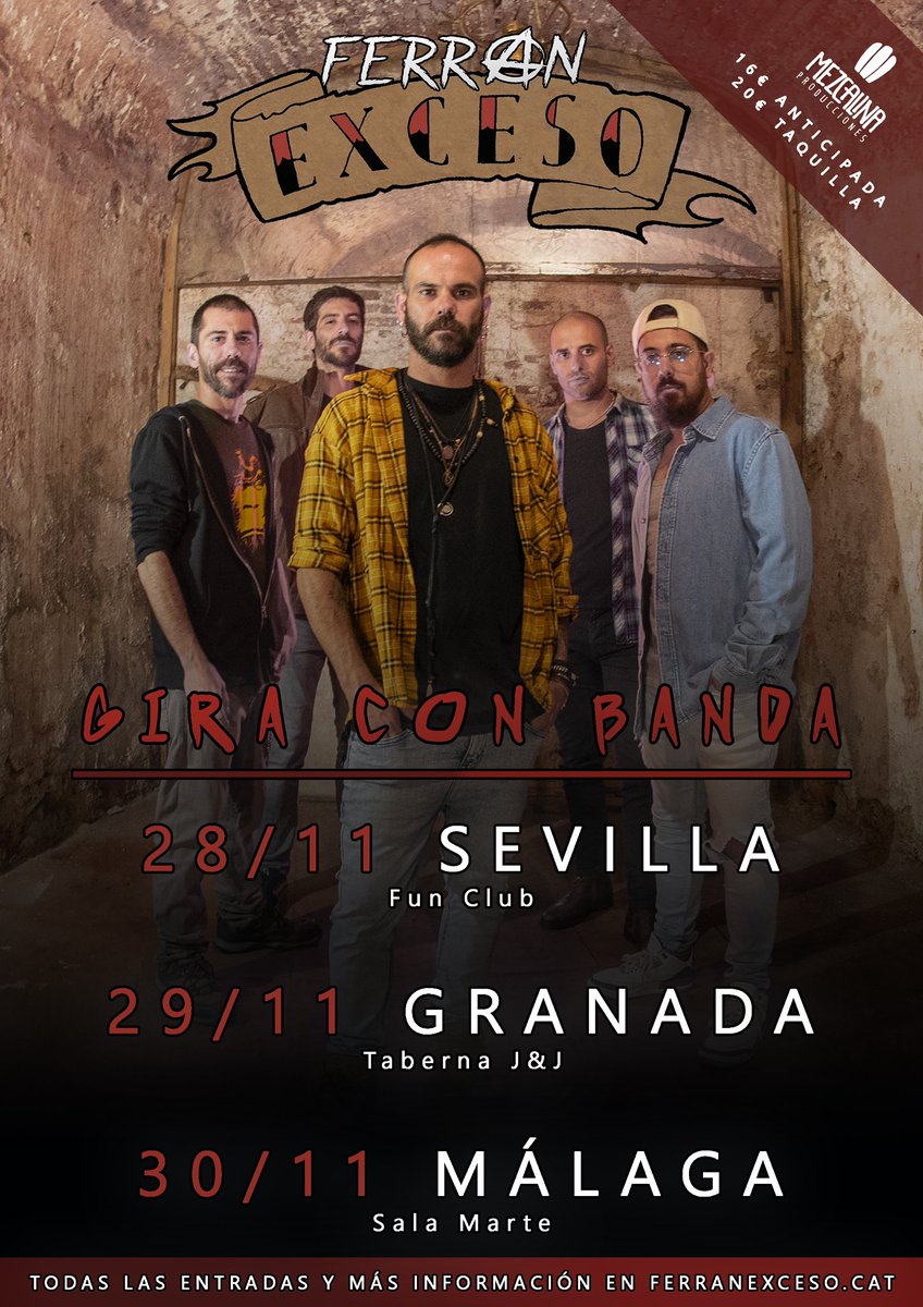 Esta Noche CON BANDA en GRANADA!!

📍<a href="/TabernaJJ/">Juan&José</a> 

⏰ 20:30 Puertas / 21:30 Inicio

🎟️ entradium.com/events/granada…

Habrá entradas en la taquilla!!