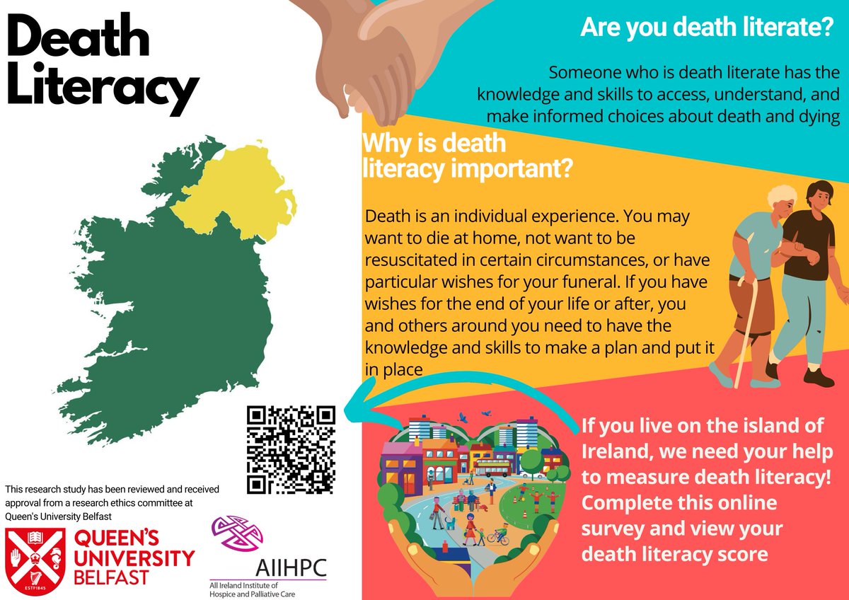 If you are living on the island of Ireland please consider taking 15 minutes to complete this online survey to help us know whether we are doing enough to equip our island for death, dying and loss. You will also find out your own death literacy score! qubpsych.eu.qualtrics.com/jfe/form/SV_7a…