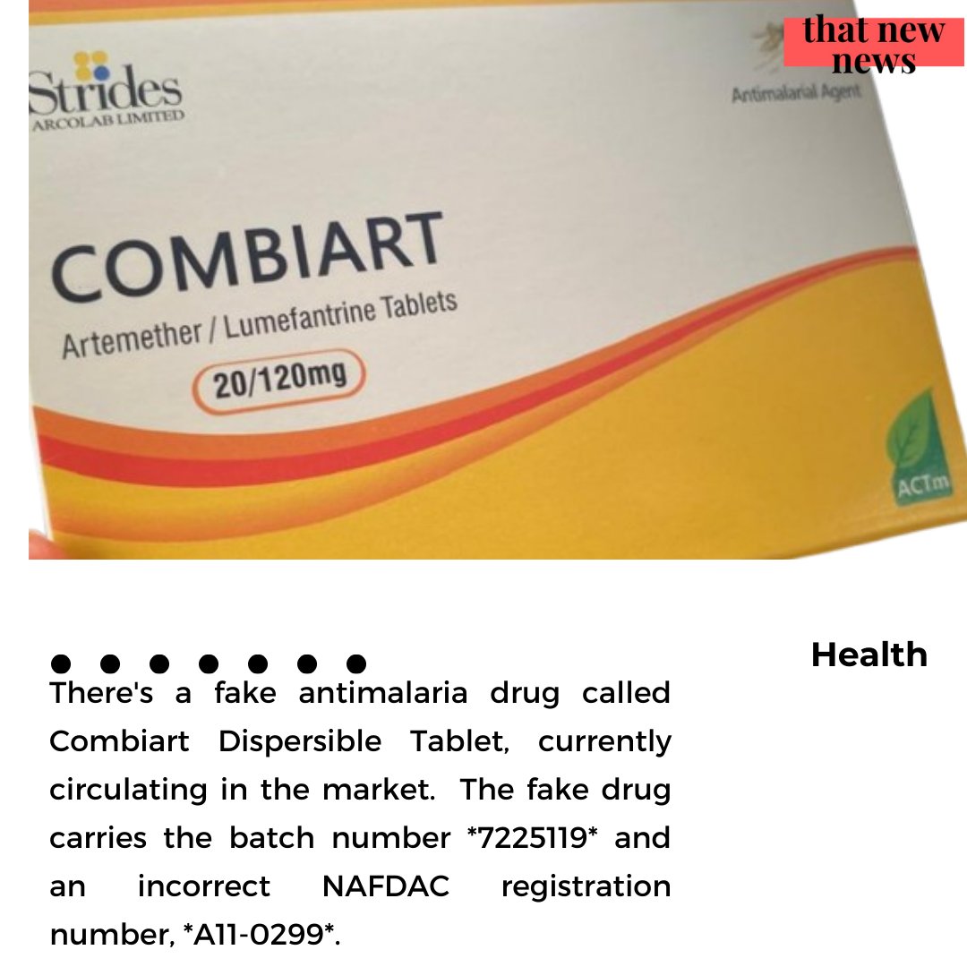 NewNewsPod's tweet photo. Beware of fake malaria drugs https://t.co/Yz8JEDtmow