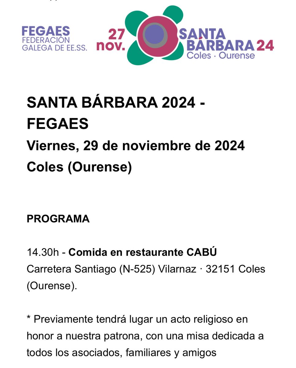 proconsi's tweet image. Estamos en el encuentro Santa Bárbara 2024 como patrocinadores.

Este evento, organizado por la Federación Gallega de Estaciones de Servicio @FEGAES_, reúne a los profesionales del sector #hidrocarburos en Orense.⛽ 

#eess #gasolineras #hidrocarburos