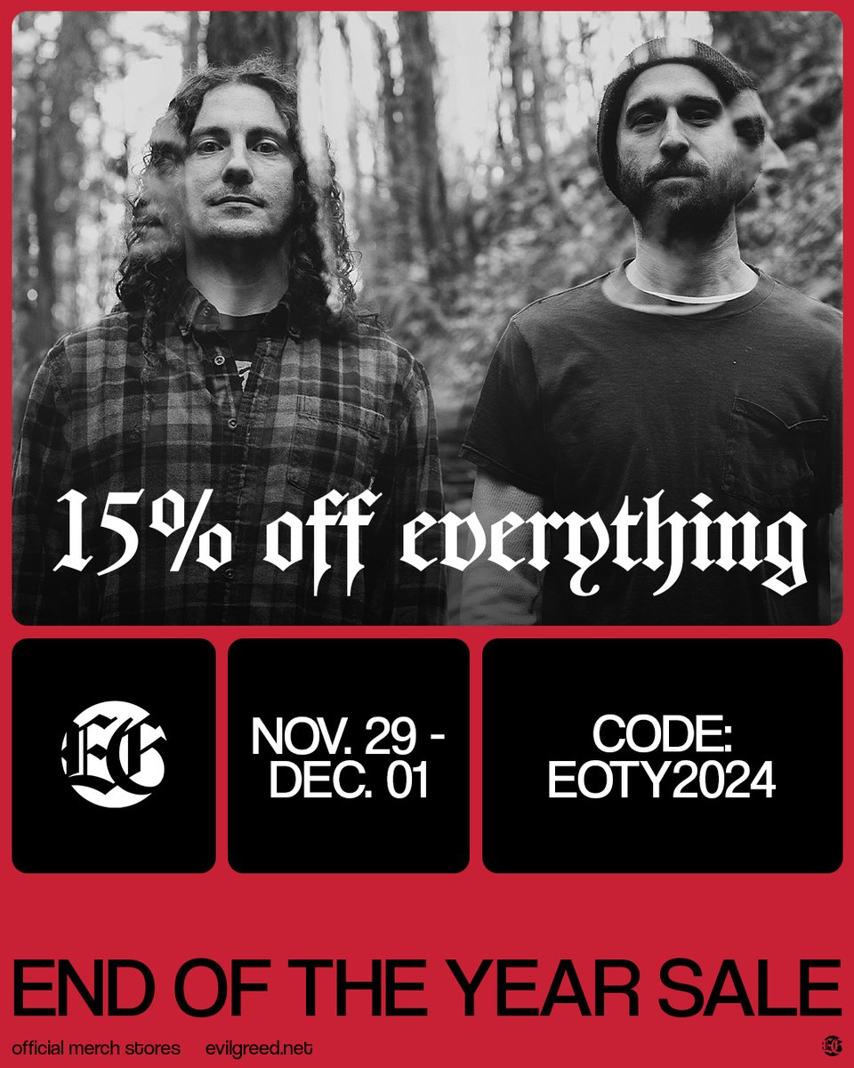 Bell Witch (@bellwitchdoom) on Twitter photo 15% Off Everything in the Bell Witch European store at <a href="/EVILGREED/">EVIL GREED</a> with the code EOTY2024.
November 29 - December 1.
*Pre-orders of Longing and Demo 2011 reissues excluded
evilgreed.net/collections/be… 15% Off Everything in the Bell Witch European store at <a href="/EVILGREED/">EVIL GREED</a> with the code EOTY2024.
November 29 - December 1.
*Pre-orders of Longing and Demo 2011 reissues excluded
evilgreed.net/collections/be…
