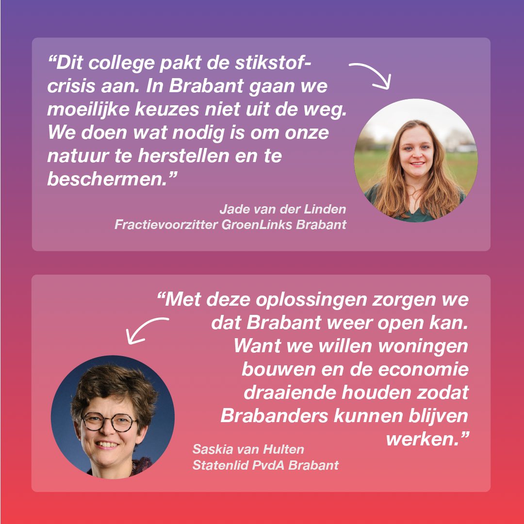 PvdA Brabant (@pvdabrabant) on Twitter photo Vandaag bespraken we de Brabantse Ontwikkelaanpak Stikstof 2.0. Goed dat dit college de stikstofcrisis aanpakt, ook als er moeilijke keuzes nodig zijn. We vragen ons af of deze maatregelen genoeg zijn om onze natuur te herstellen. <a href="/GroenLinksNB/">GroenLinks Brabant</a> Vandaag bespraken we de Brabantse Ontwikkelaanpak Stikstof 2.0. Goed dat dit college de stikstofcrisis aanpakt, ook als er moeilijke keuzes nodig zijn. We vragen ons af of deze maatregelen genoeg zijn om onze natuur te herstellen. <a href="/GroenLinksNB/">GroenLinks Brabant</a>