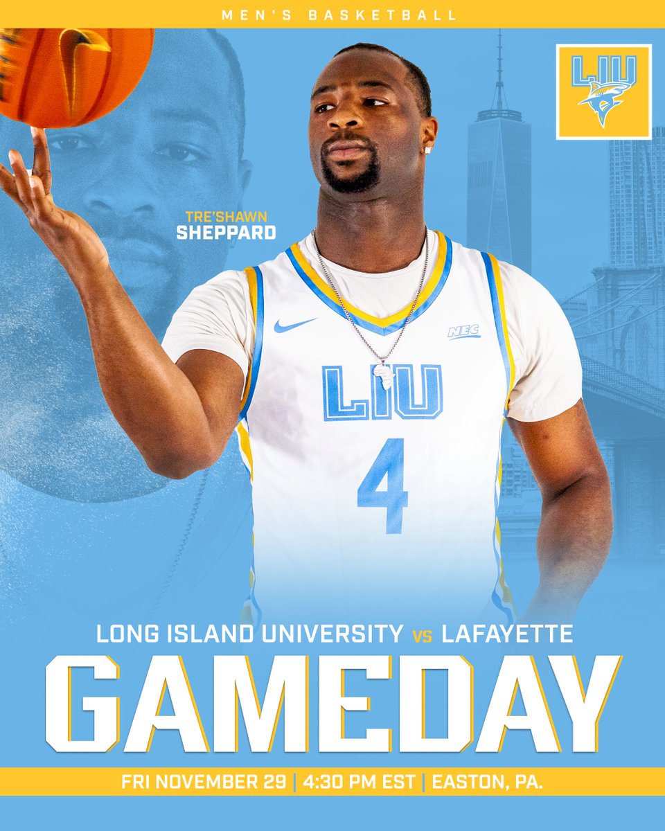 𝙂𝘼𝙈𝙀𝘿𝘼𝙔 🏀

🗓 | November 29
⏰ | 4:30 PM ET
📍 | Easton, P.A.
📺 | espn.com/watch/player/_…
📊 | liuathletics.com/sidearmstats/m…

#FinsUp🦈