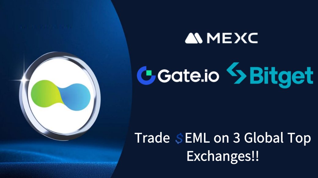 $EML is now officially listed on <a href="/MEXC_Official/">MEXC</a> and trading is live! 🚀

With this, EML is now available on 3 global top exchanges. Start trading today! 🌟

mexc.com/exchange/EML_U…
gate.io/trade/EML_USDT
bitget.com/spot/EMLUSDT

#EML #MEXC #Gateio #Bitget