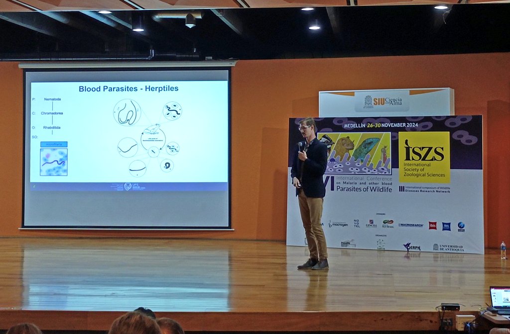 We start the last day of congress talking about blood parasites in reptiles and amphibians 🐸🦠🐍 <a href="/MalariaConf2024/">VI International Conference on Malaria</a> <a href="/WIMANETscience/">WIMANET</a>