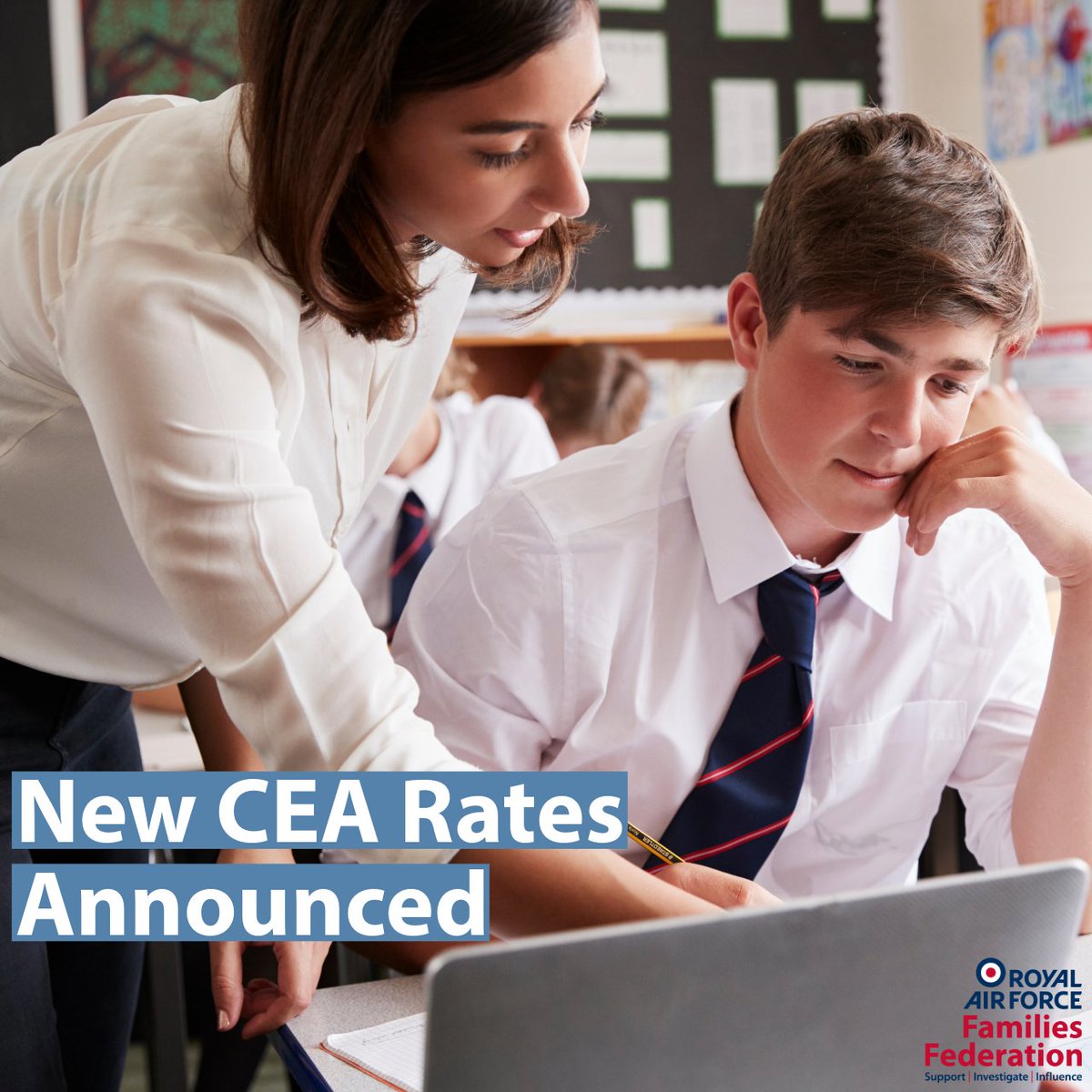 💷CEA Recalculated💷

The Continuation Education Allowance (CEA) rates have been recalculated to factor in the impact of Independent Schools being subject to VAT from 1 Jan 25.

View the new rates here 👉 bit.ly/4eQO0ug 

#ArmedForcesfamilies