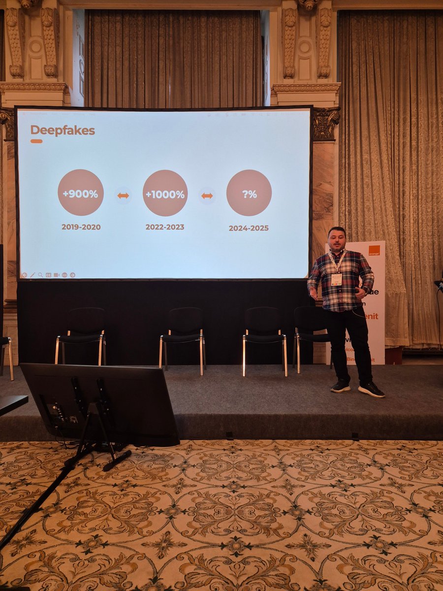 I just presented at <a href="/DefCampRO/">DefCamp</a> in Bucharest on deepfakes and their impact on cybersecurity and society. It was great sharing insights on the latest advancements, challenges, and how we can work together to mitigate threats. #DefCamp

#Deepfakes are evolving rapidly, offering