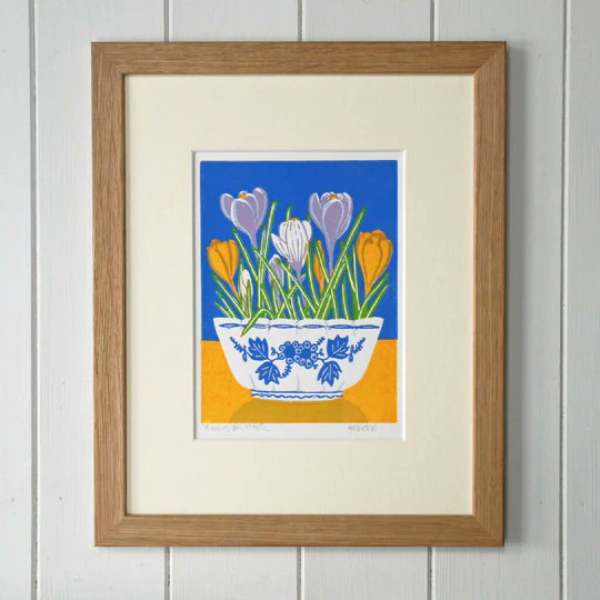 No Black Friday here. More a colourful prints place. We will never follow the commercial fads, we make art in the hopes that people like it &amp; we try to price things that make our customers smile.
'Crocus Bowl' limited edition linocut print, > littleramstudio.etsy.com
#shopsmall