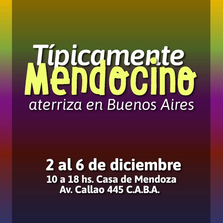 ¡Vuelve Típicamente Mendocino!

😃 Si te quedaste con sabor a poco no te preocupes!!
Nuevamente productores mendocinos te ofrecerán artesanías, indumentaria, gastronomía tradicional y mucho más. 

Te esperamos!! 👇
