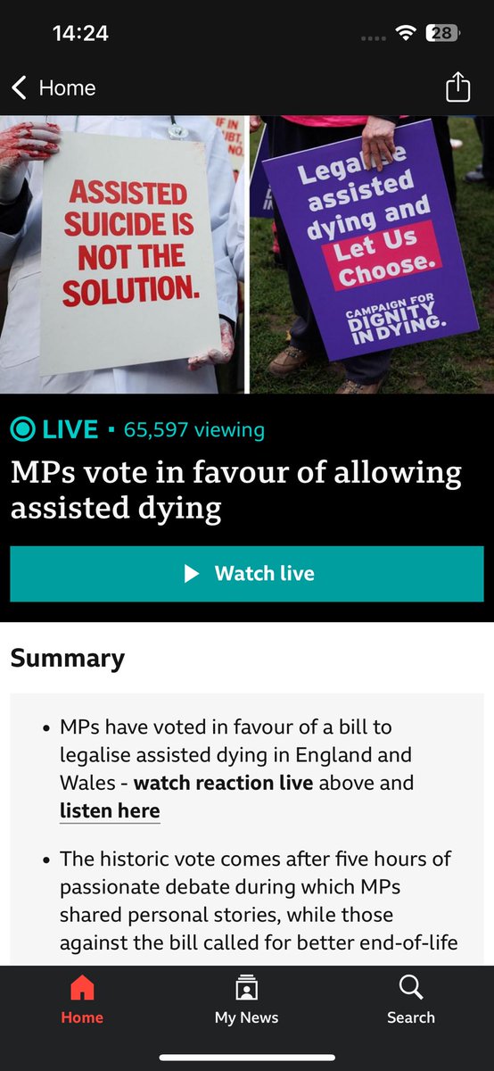 It’s through! Many hoops to go but at least there’s a chance we can align with the rest of the western world in offering choice at the end of life. As one terminally ill patient said on the news today, my choice is suicide, Switzerland or suffering, this now gives a better option
