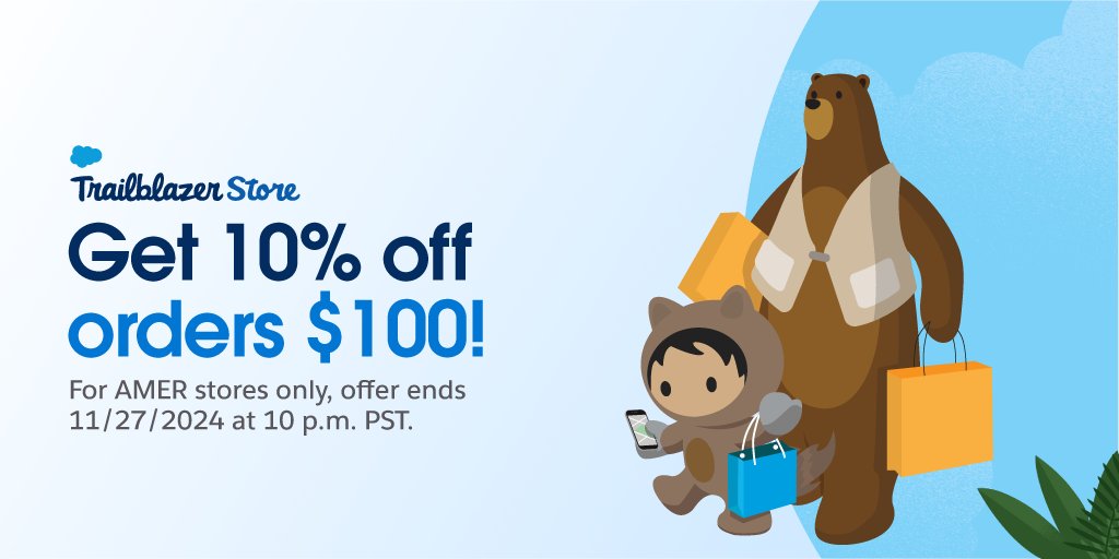 Astro called and said you deserve some swag! 👏 

Shop the Trailblazer store’s early Cyber Monday sale and save 10% on $100+ orders with code *SFCYBER10*. Ends 11/27! 🎉 

Don’t miss out: sforce.co/4fL6QnO