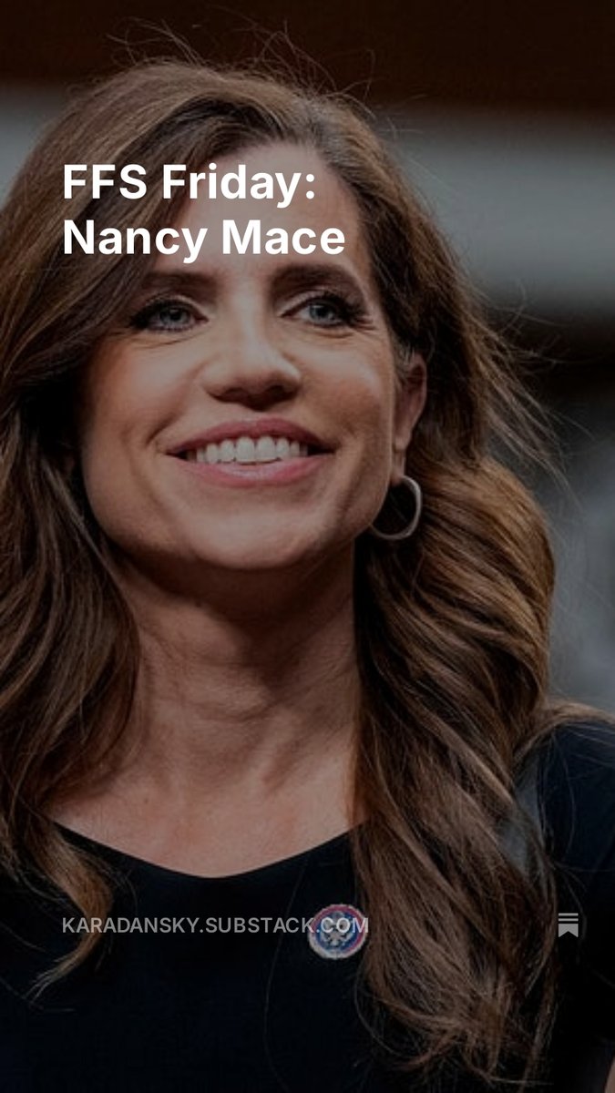 KDansky's tweet image. This week’s FFS Friday honors Nancy Mace, a Congresswoman from South Carolina who has taken a strong stand in support of female-only spaces.

karadansky.substack.com/p/ffs-friday-n…

#ListenToTERFs
#TERFsWereRight
#HoldTheLine

@WDI_USA @DeclarationOn