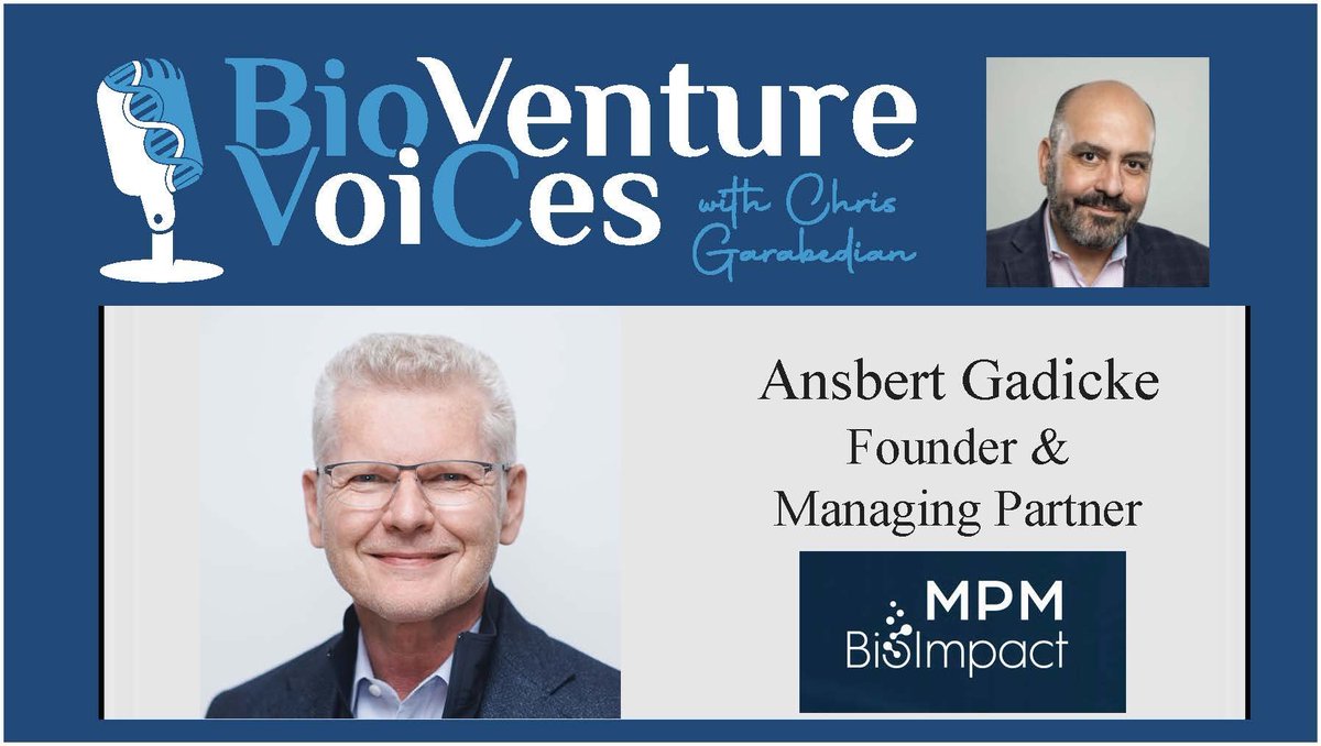 Our next guest (Ep.7) on BioVenture VoiCes will be Ansbert Gadicke of @MPMCapital .  Tune in next week to listen to this new episode of <a href="/BioVentureVoiCe/">BioVentureVoiCes</a> on <a href="/BiotechTVHQ/">BiotechTV</a>!